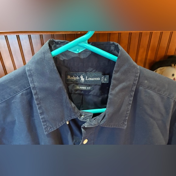 Polo Ralph Lauren Men's short sleeve shirt. Sharp navy‎ blue with logo. Large - Picture 5 of 6